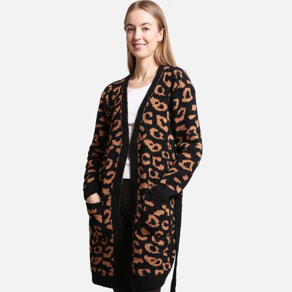 P/S Leopard Print Luxury Soft Robe·Wrap·Shawl·Ponchos·Cape·Blanket·ComfyLuxe - Picture 3 of 8